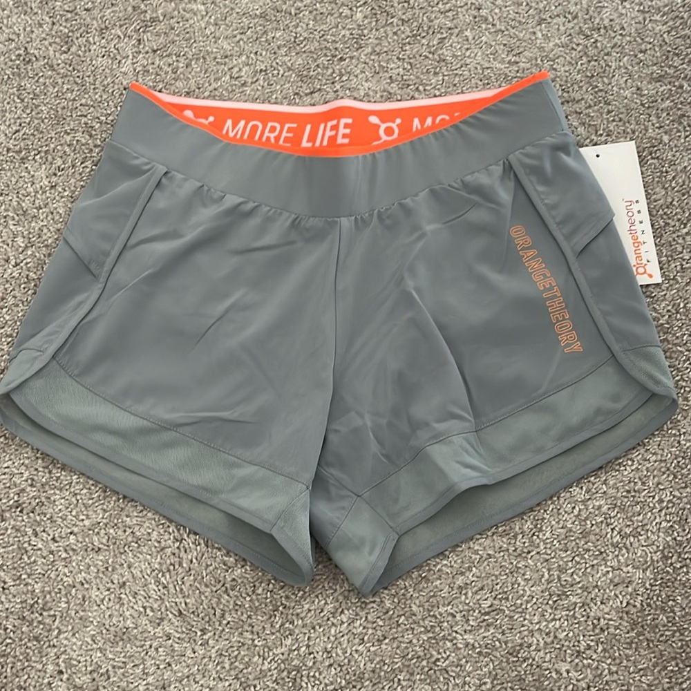 Orangetheory grey running shorts